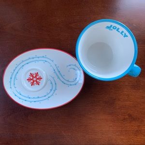 Christmas Starbucks cup with saucer plate
